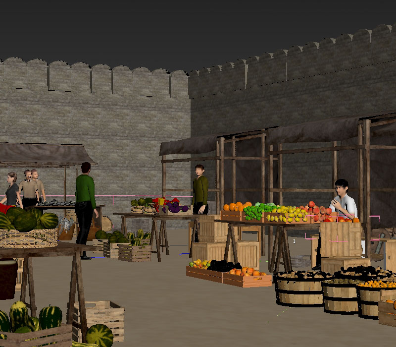 chithravathi organic village 3D view of selling fruits