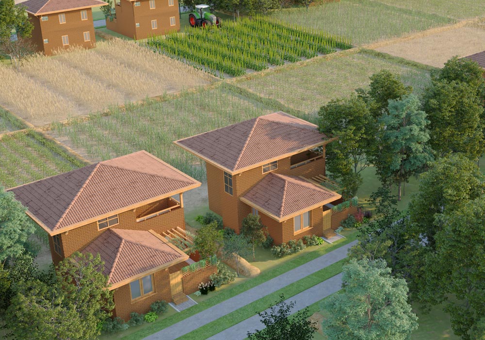 chithravathi organic village farming community future 3D farm view